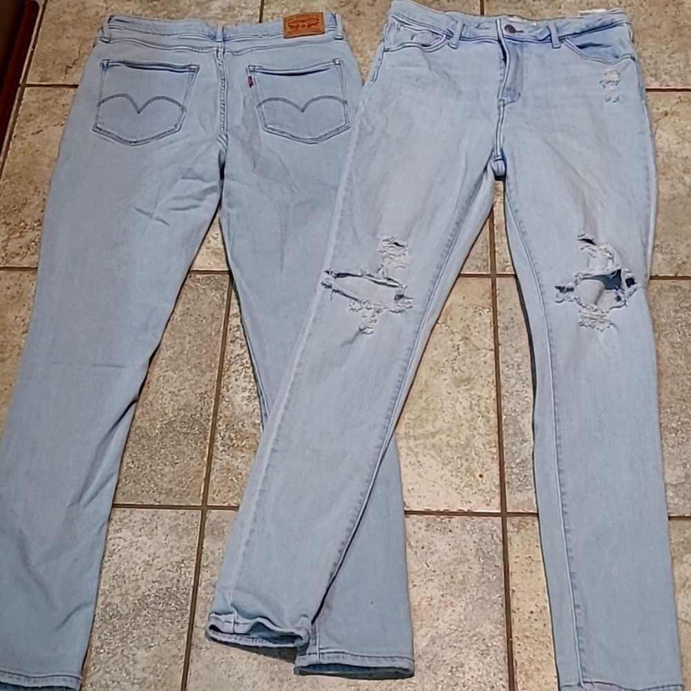LEVIS ** HIGH RISE**SKINNY** DISTRESSED**JEANS - Picture 4 of 12
